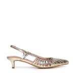 Pumps slingback in pelle metalizzata 774Z94HG ORO BIBI LOU 