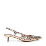 Pumps slingback in pelle metalizzata 774Z94HG ORO BIBI LOU 