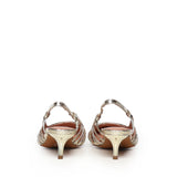Pumps slingback in pelle metalizzata 774Z94HG ORO BIBI LOU 
