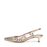 Pumps slingback in pelle metalizzata 774Z94HG ORO BIBI LOU 