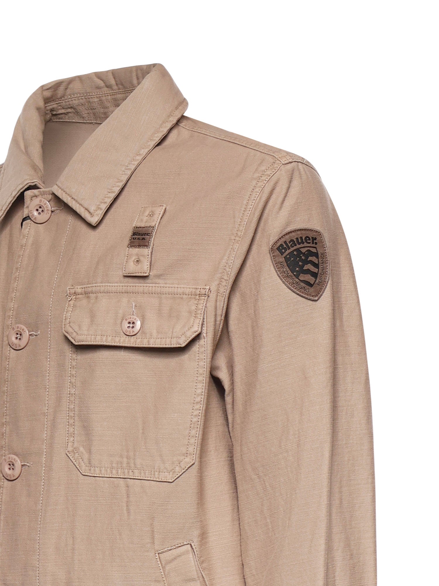 Overshirt in cotone con logo 26SBLUC04118 007452327 BLAUER 