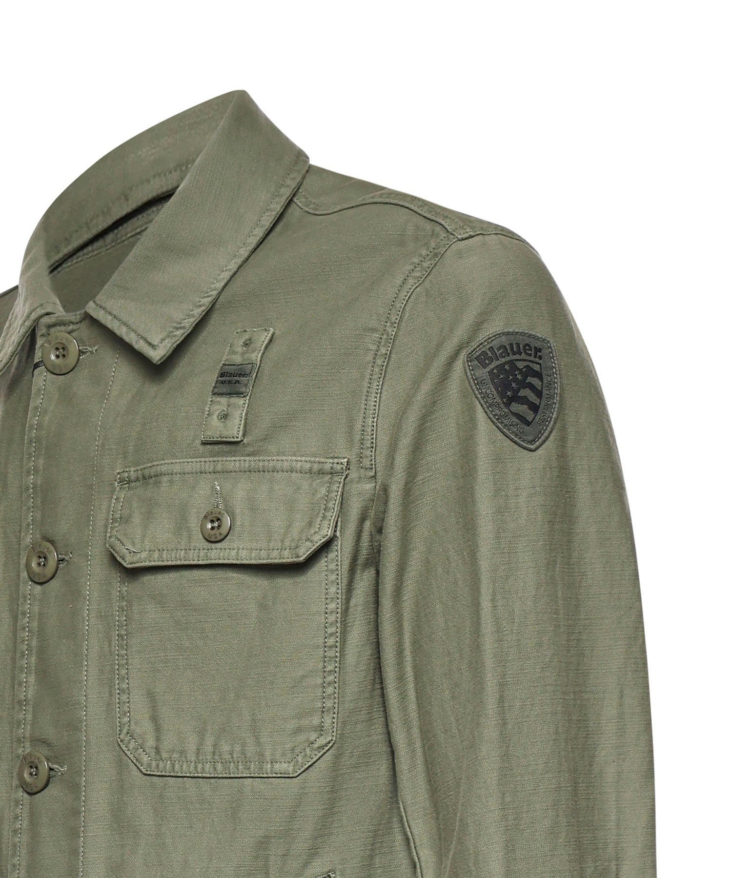 Overshirt in cotone con logo 26SBLUC04118 007452694 BLAUER 