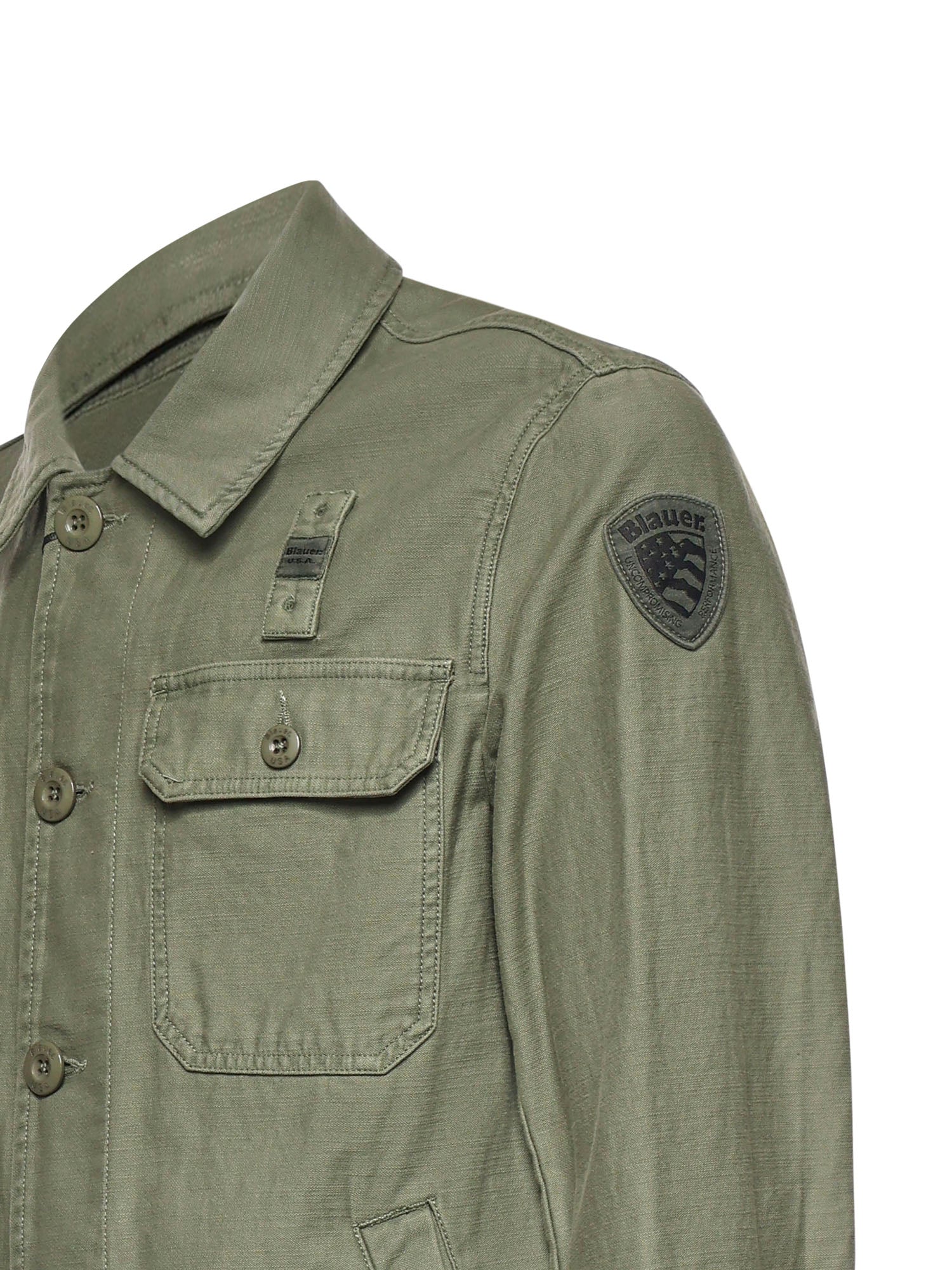 Overshirt in cotone con logo 26SBLUC04118 007452694 BLAUER 