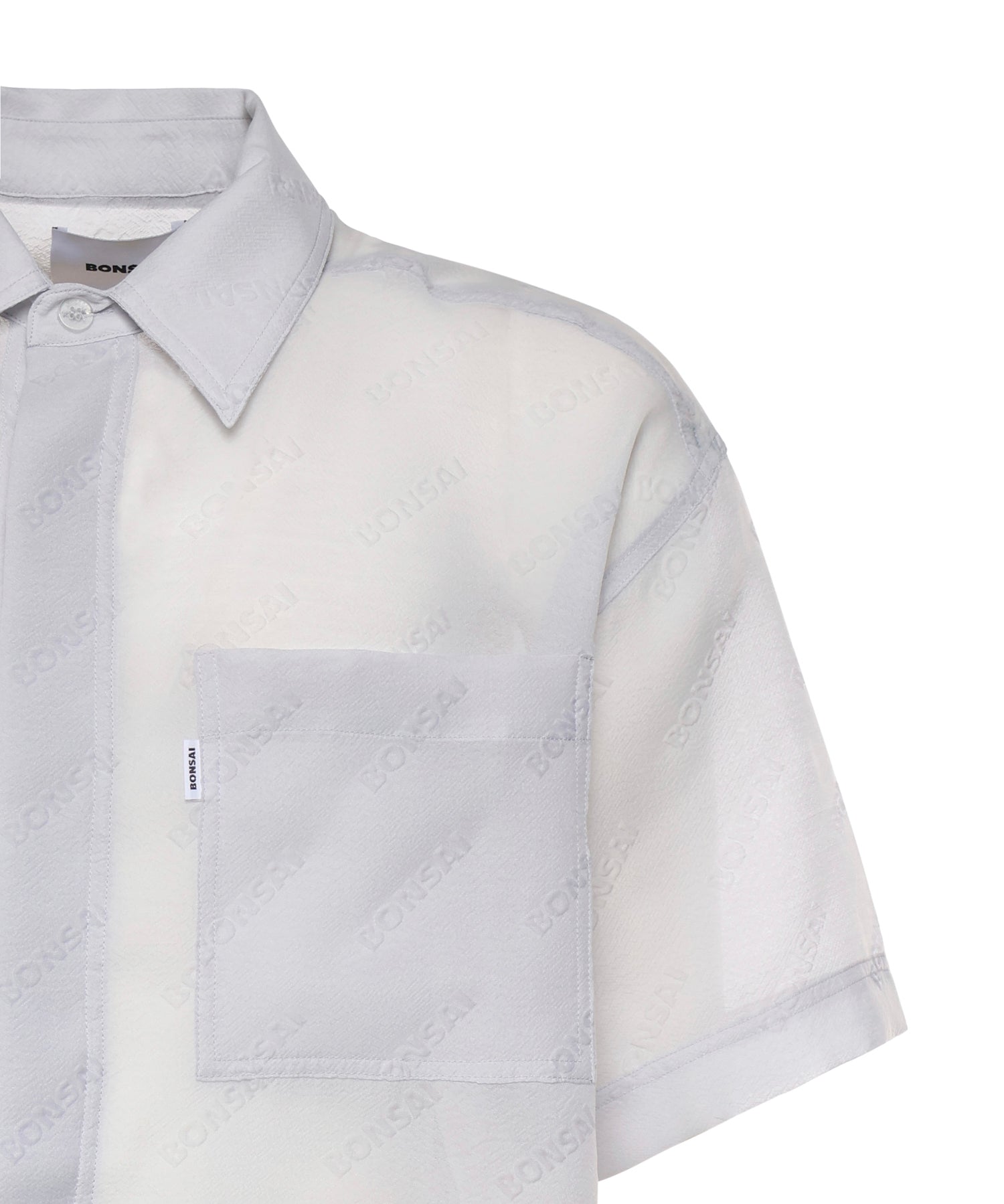Camicia con logo in misto cotone SH003004 LIGHT GREY BONSAI 