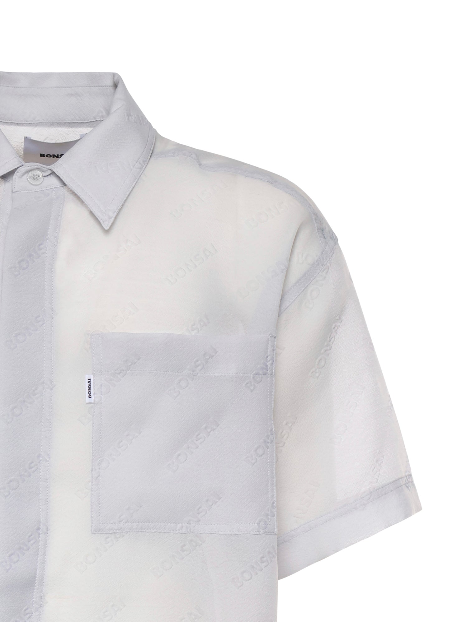 Camicia con logo in misto cotone SH003004 LIGHT GREY BONSAI 