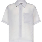 Camicia con logo in misto cotone SH003004 LIGHT GREY BONSAI 
