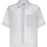 Camicia con logo in misto cotone SH003004 LIGHT GREY BONSAI 
