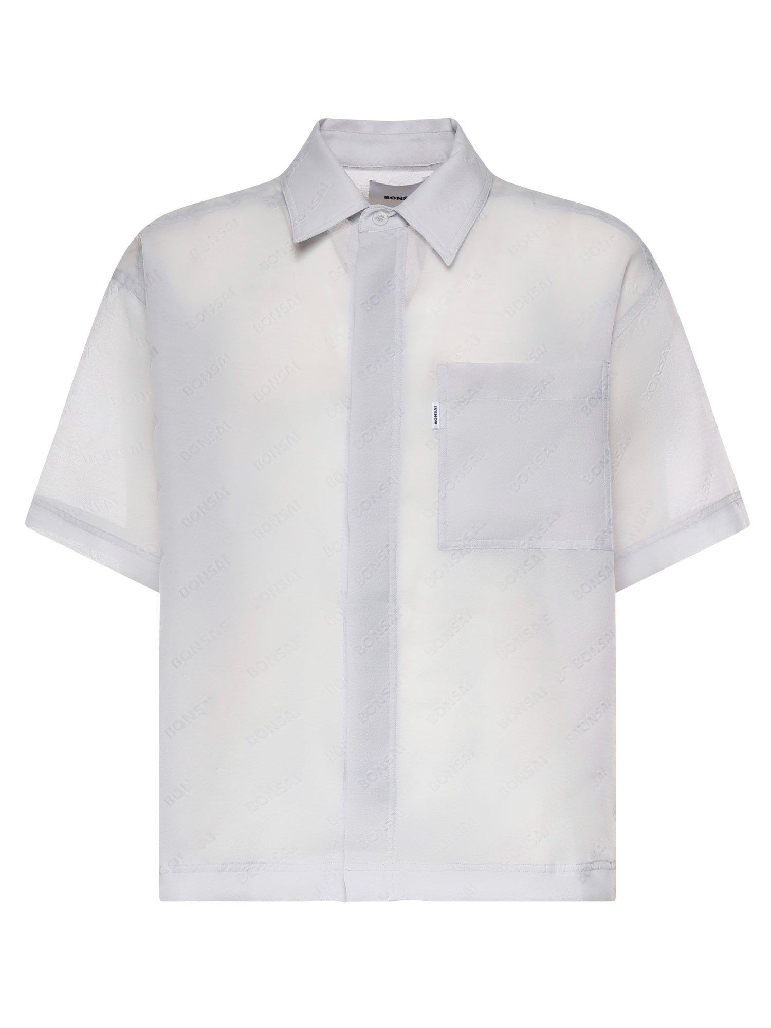 Camicia con logo in misto cotone SH003004 LIGHT GREY BONSAI 