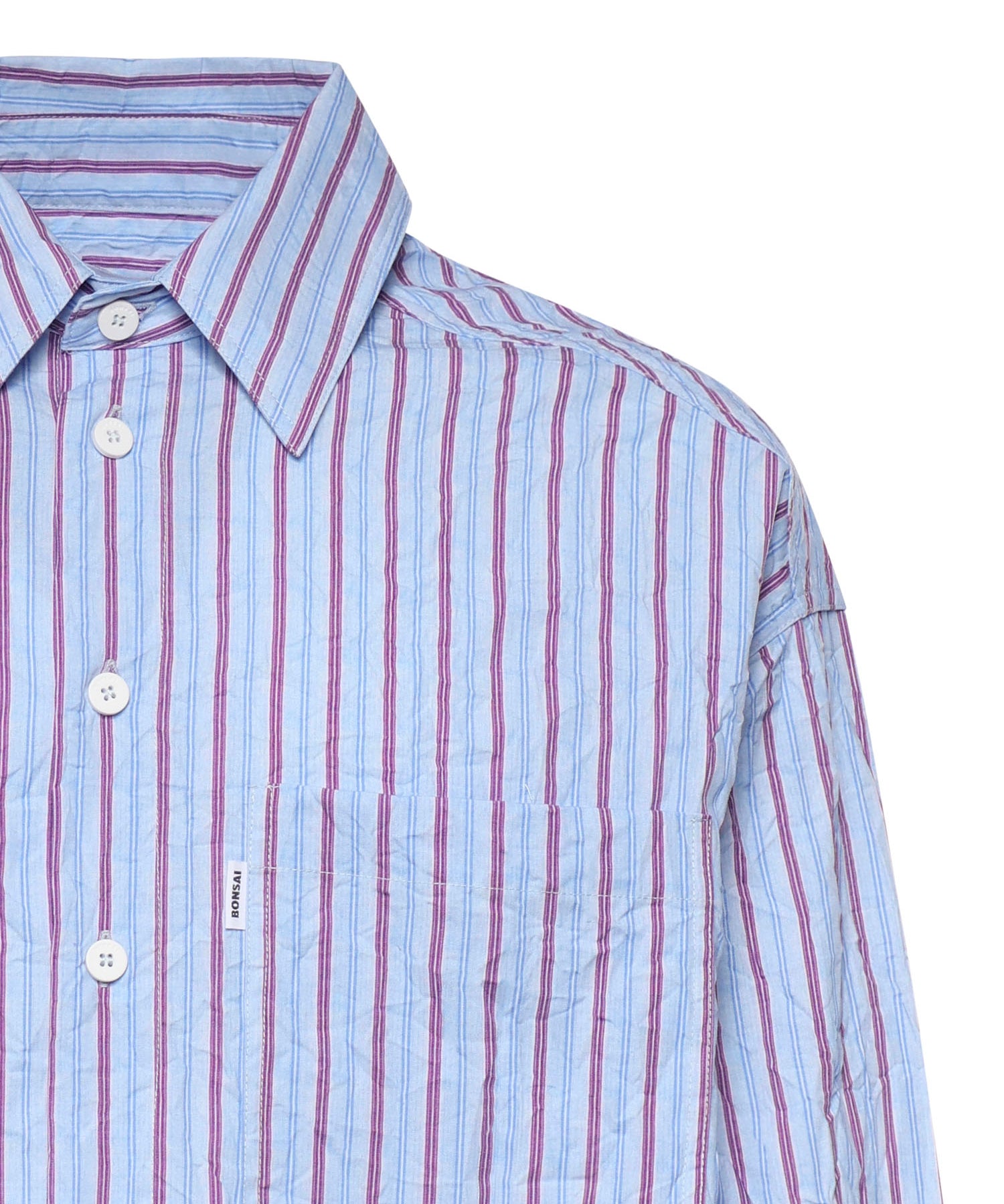 Camicia a righe con logo<BR/> SH005002 VU BONSAI 