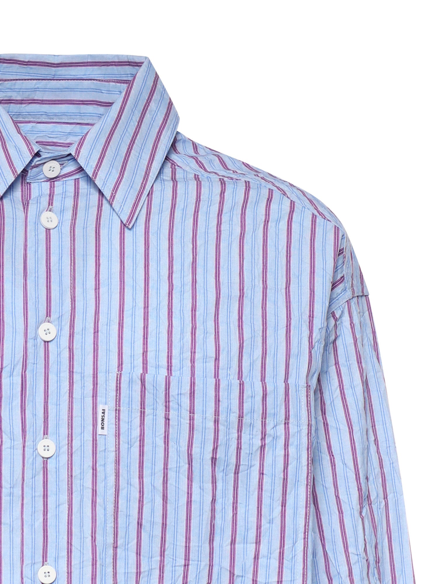 Camicia a righe con logo<BR/> SH005002 VU BONSAI 