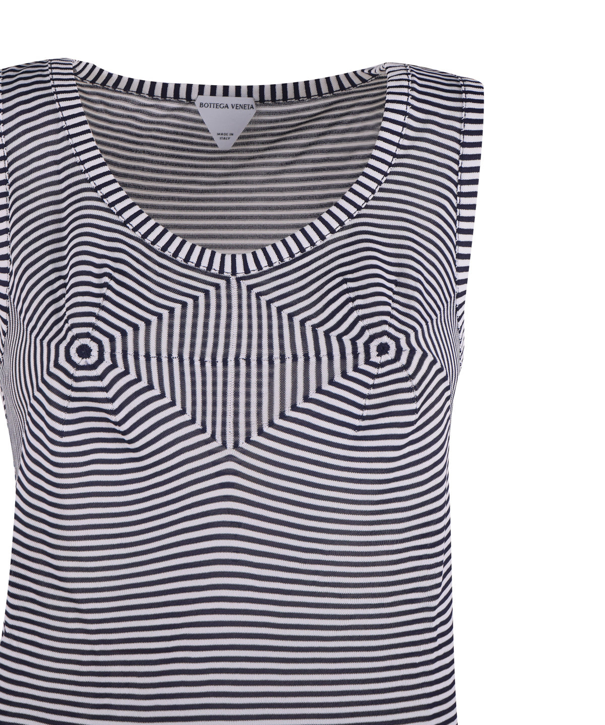 Tank top con stampa ottica in viscosa 730445 V2PM04096 BOTTEGA VENETA 