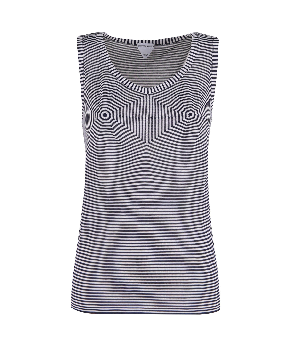 Tank top con stampa ottica in viscosa 730445 V2PM04096 BOTTEGA VENETA 