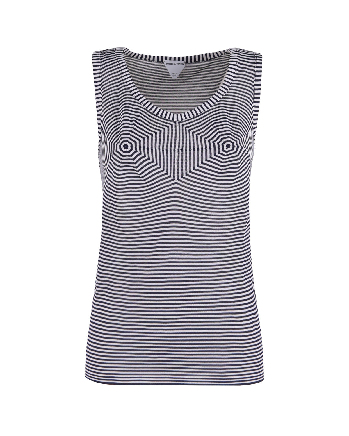 Tank top con stampa ottica in viscosa 730445 V2PM04096 BOTTEGA VENETA 