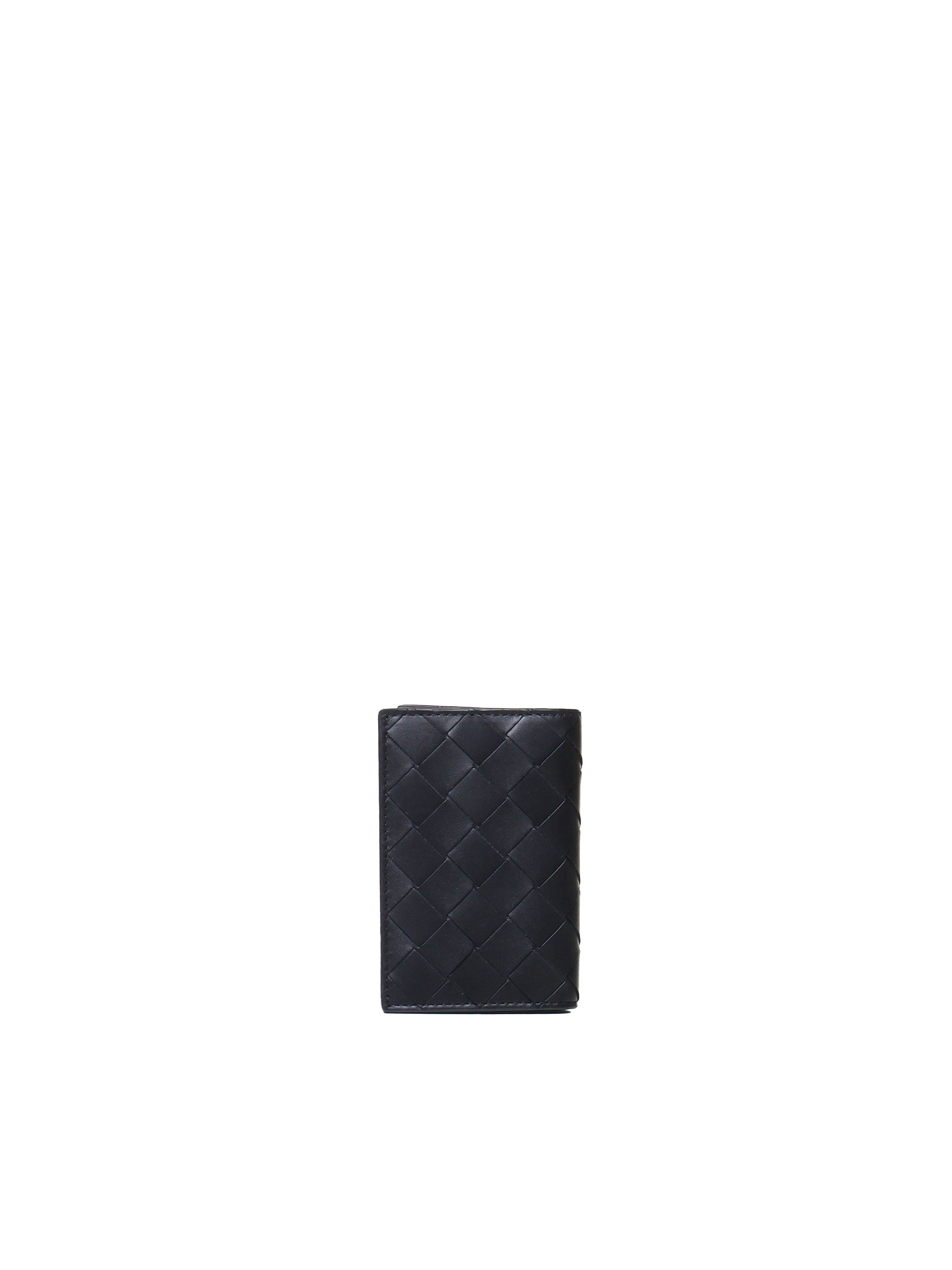 Porta carte Intrecciato in pelle con patta 749417 VCPQ48803 BOTTEGA VENETA 