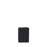 Porta carte Intrecciato in pelle con patta 749417 VCPQ48803 BOTTEGA VENETA 
