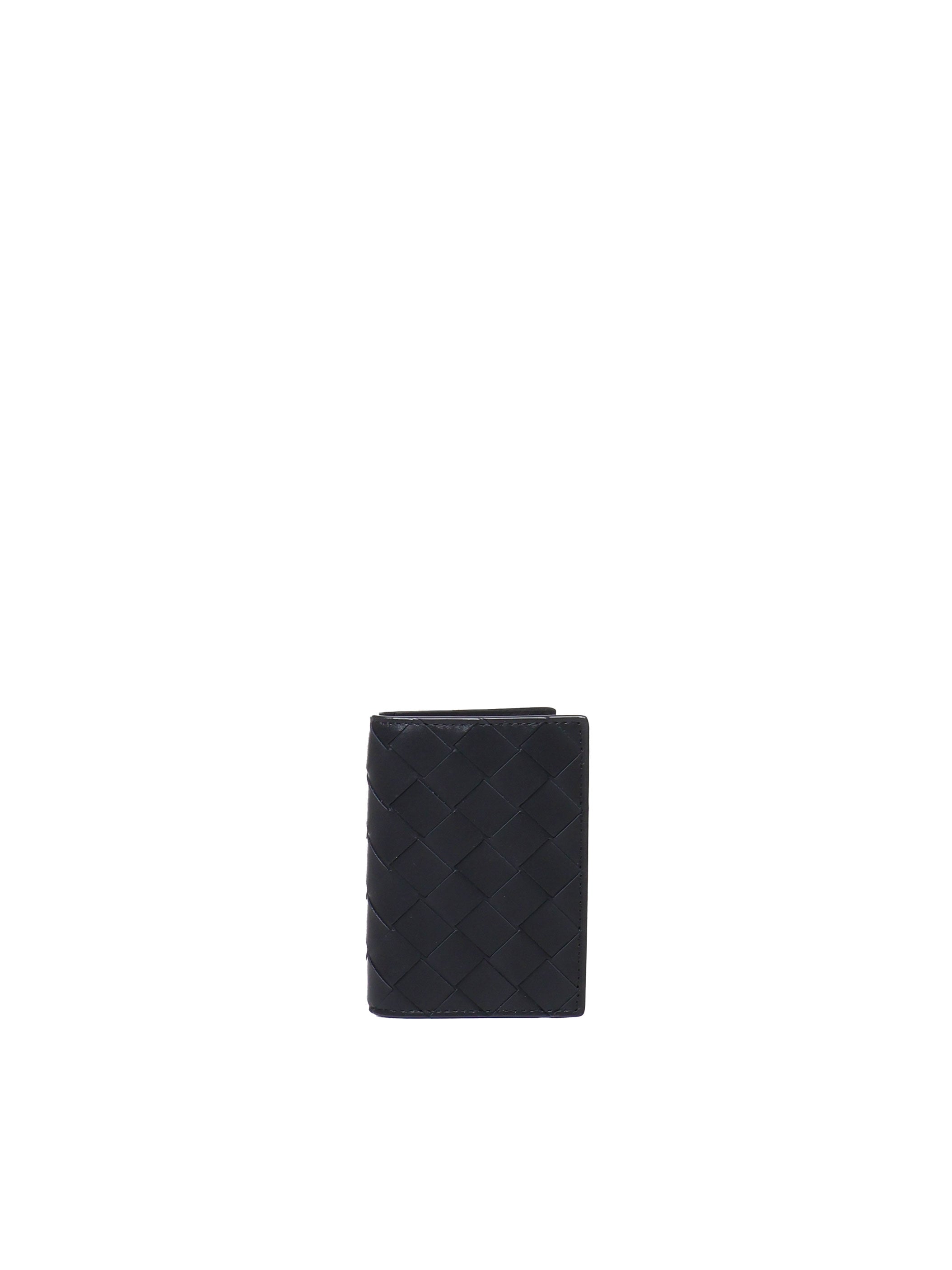 Porta carte Intrecciato in pelle con patta 749417 VCPQ48803 BOTTEGA VENETA 