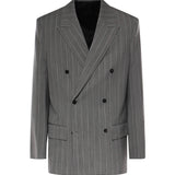 Giacca gessata in lana leggera 862216 V6E001532 BOTTEGA VENETA 