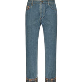 Jeans dritti con risvolti Check 8116361 A1322 BURBERRY 