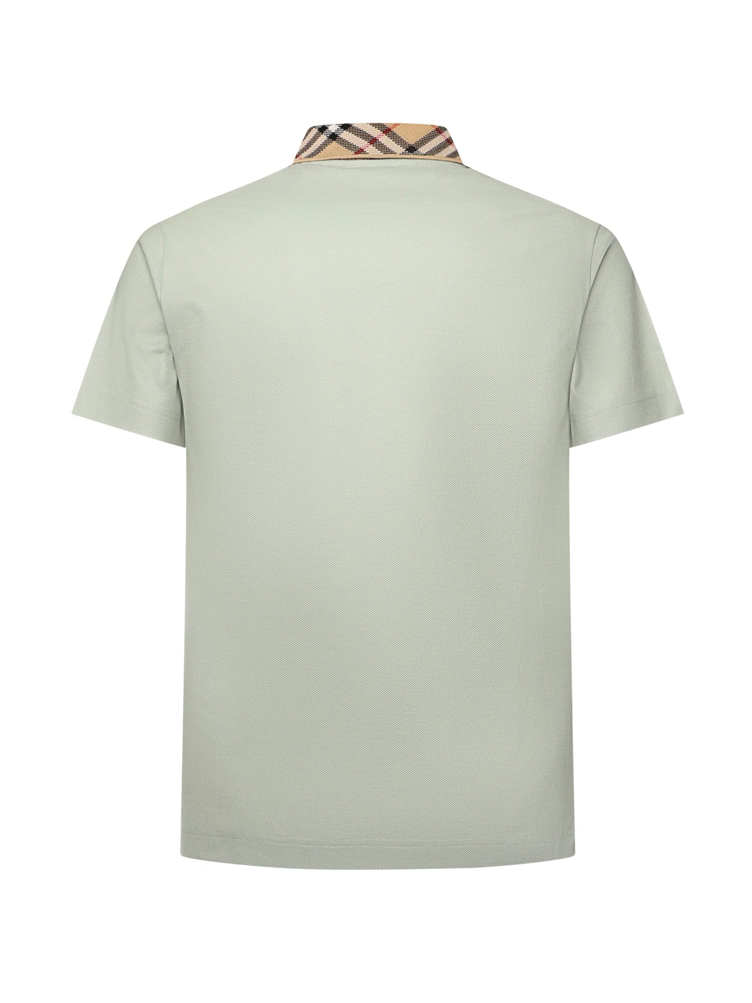 Polo in cotone con colletto Check 8118949 C4011 BURBERRY 