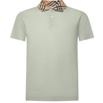 Polo in cotone con colletto Check 8118949 C4011 BURBERRY 