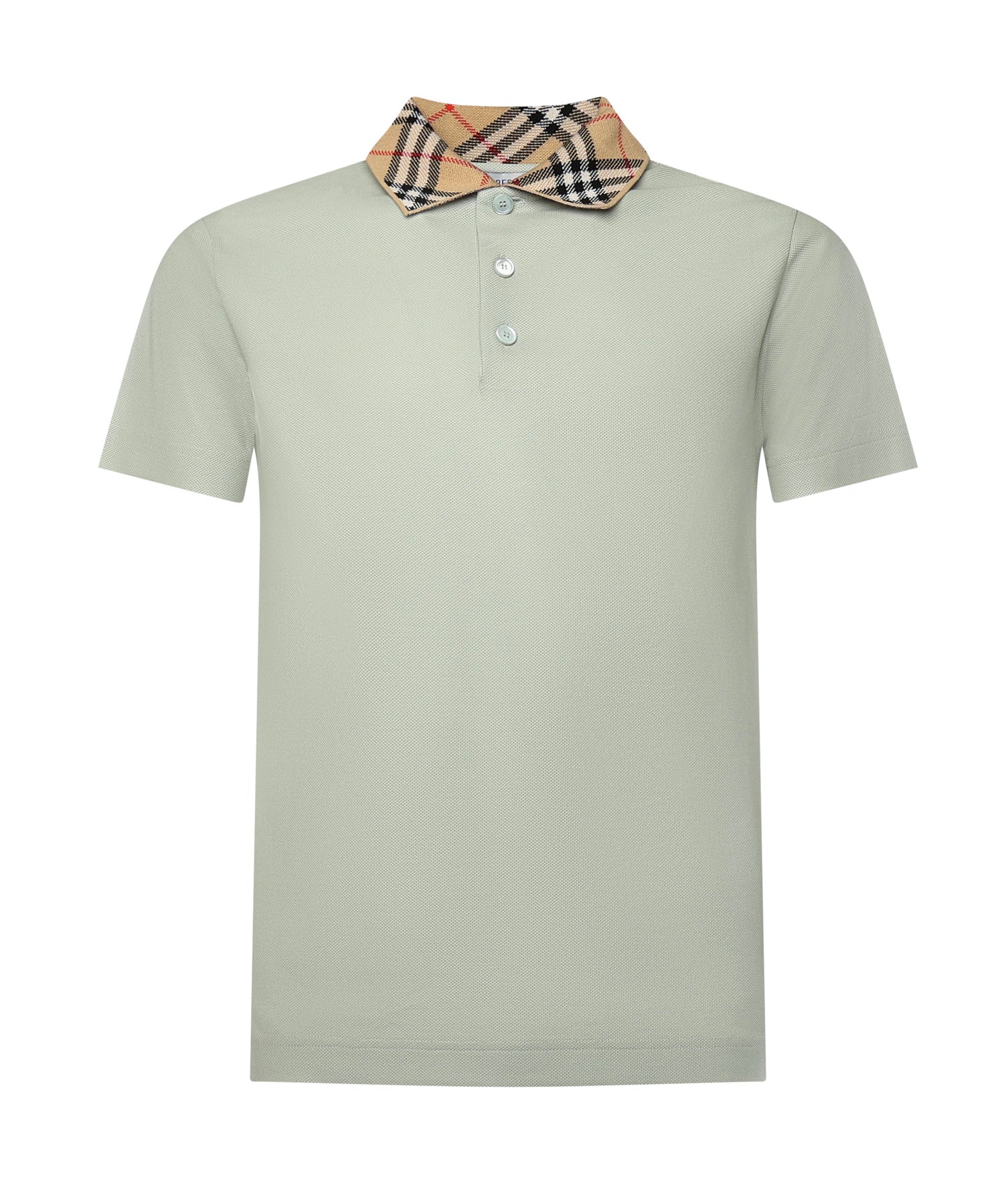Polo in cotone con colletto Check 8118949 C4011 BURBERRY 