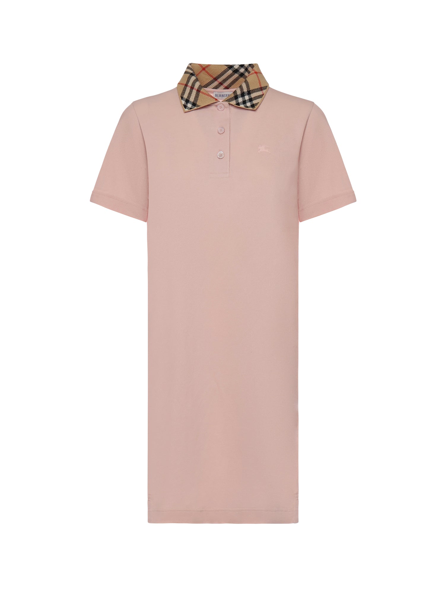 Abito stile polo in cotone con collo Check 8118956 C5901 BURBERRY 