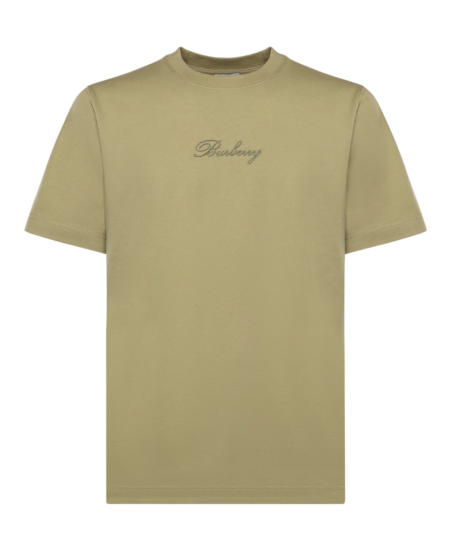 T-shirt in cotone con logo in corsivo Check 8119081 C4201 BURBERRY 