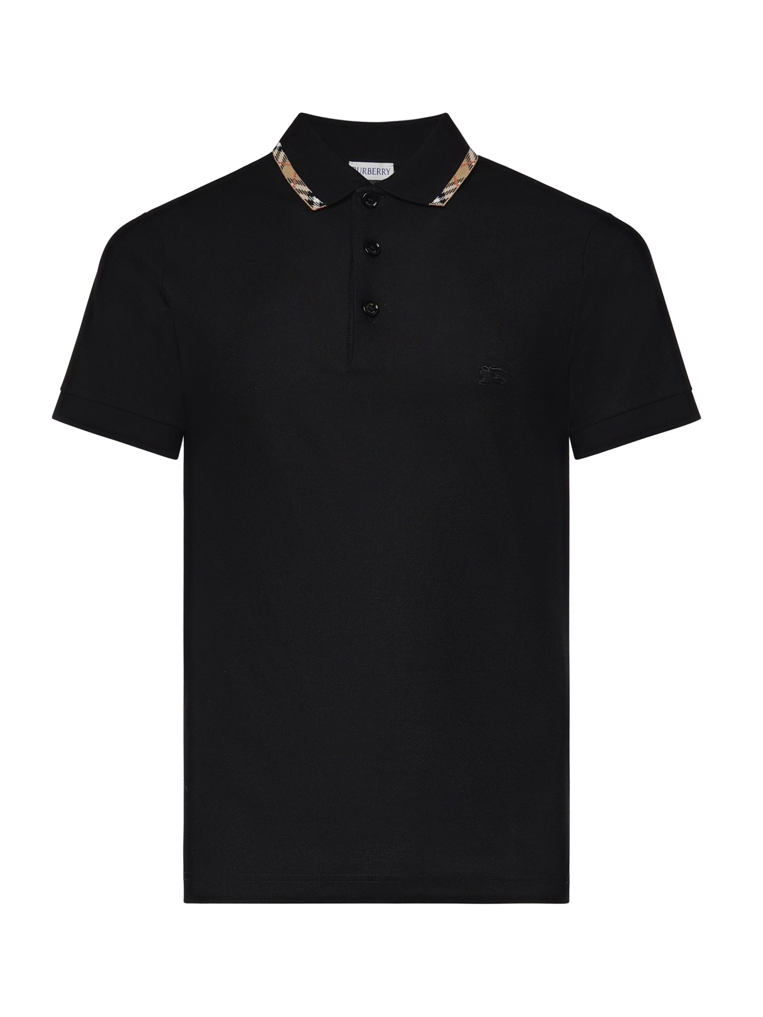 Polo in cotone con finiture Check 8126949 A1189 BURBERRY 