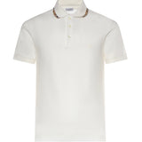 Polo in cotone con finiture Check 8126955 B7078 BURBERRY 