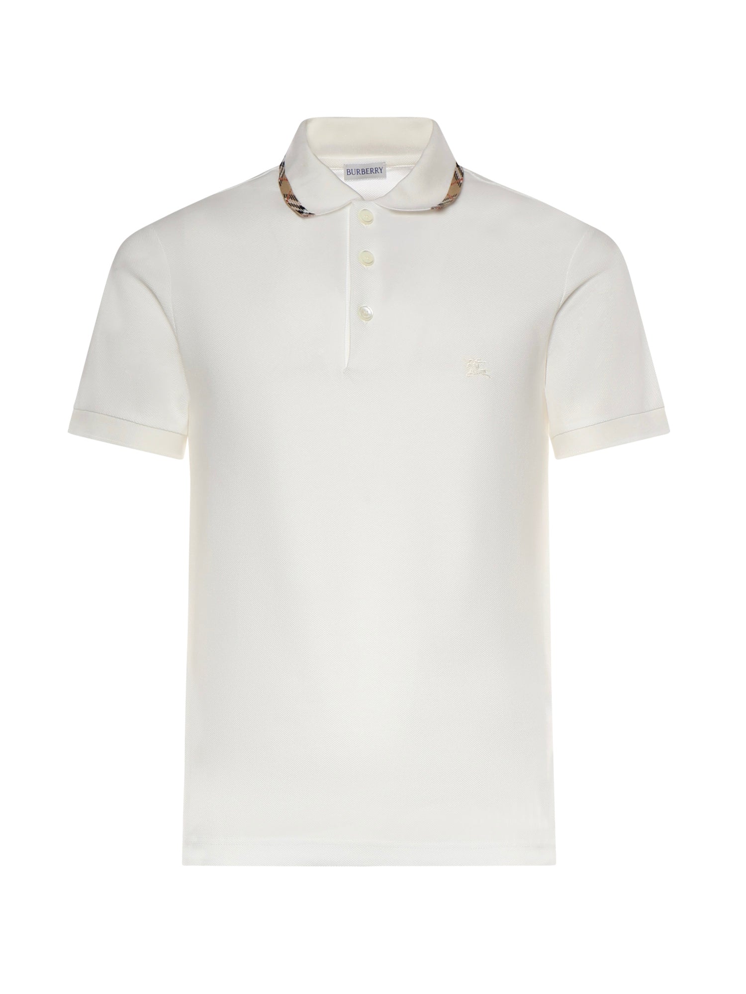 Polo in cotone con finiture Check 8126955 B7078 BURBERRY 