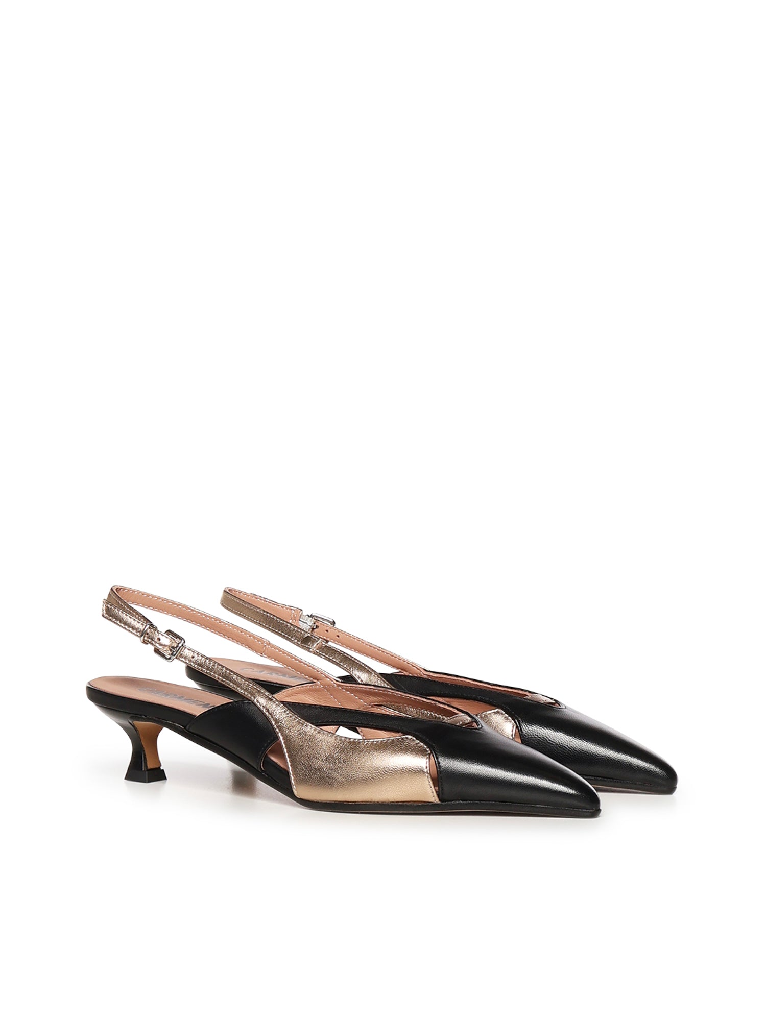 Slingback Caroline Rio Nature in pelle A57129 NERO QUARZO CARMENS 