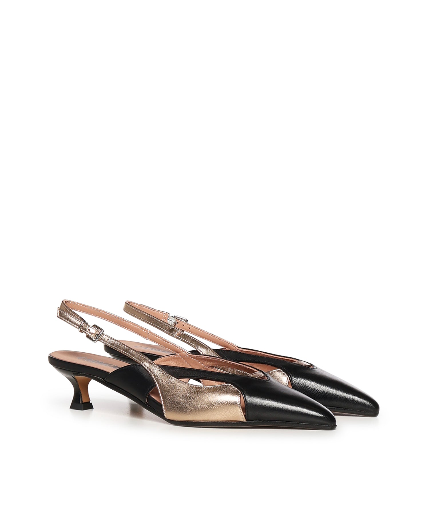 Slingback Caroline Rio Nature in pelle A57129 NERO QUARZO CARMENS 