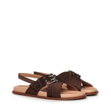 Sandalo Christine in satin A57175 CIOCCOLATO CARMENS 