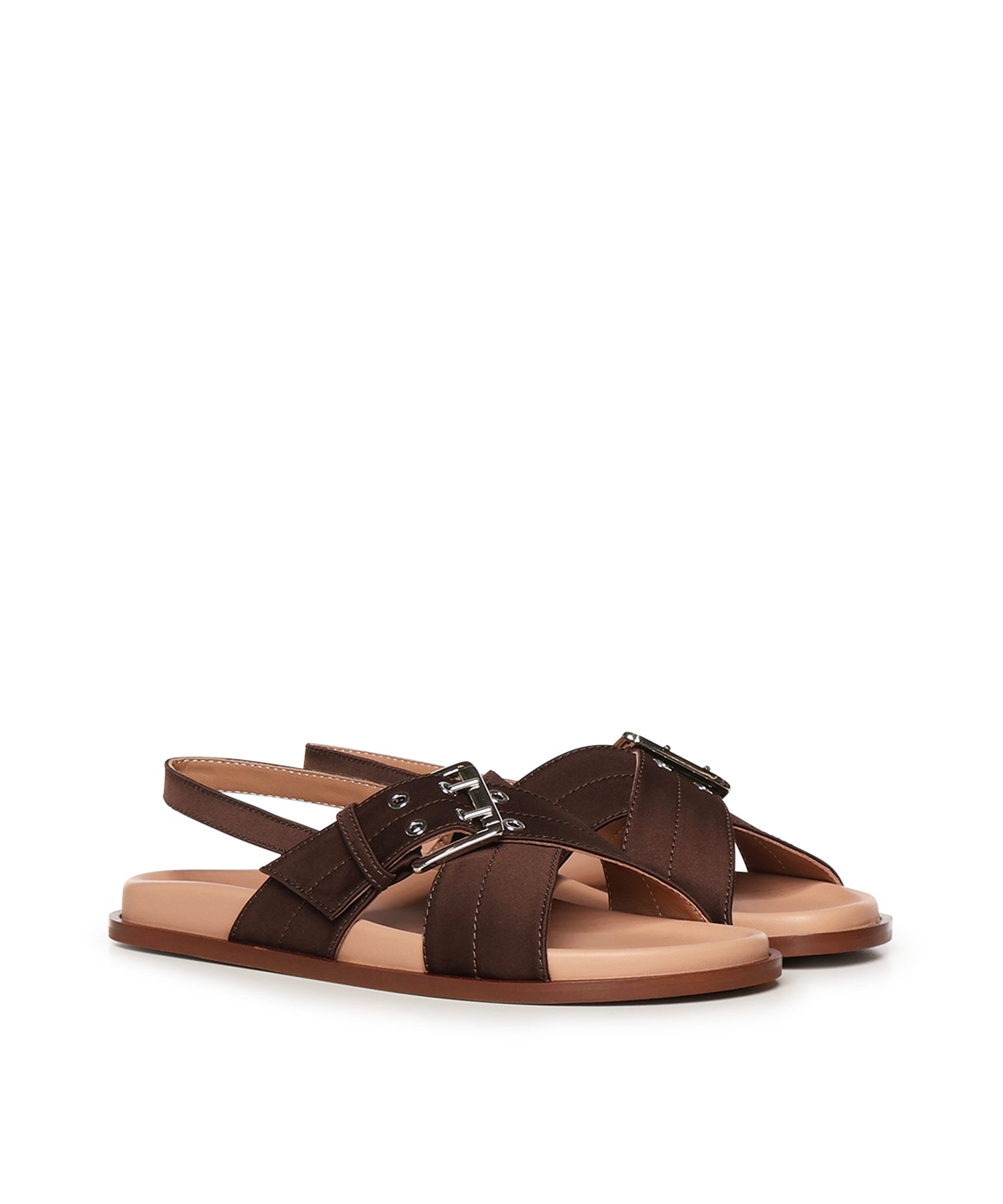 Sandalo Christine in satin A57175 CIOCCOLATO CARMENS 