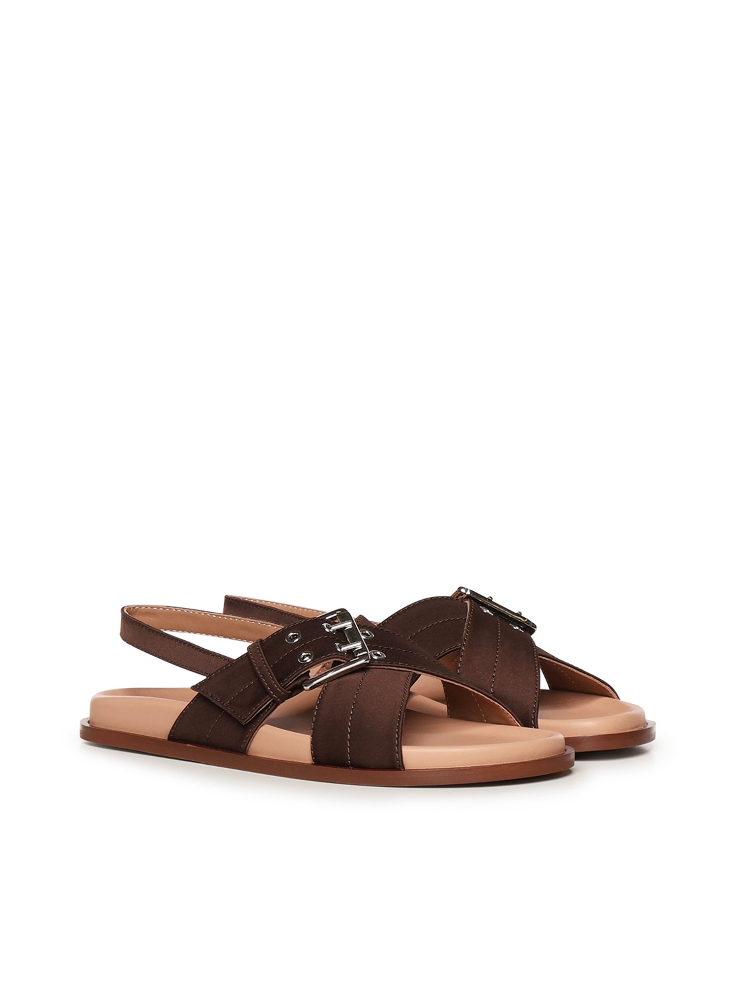 Sandalo Christine in satin A57175 CIOCCOLATO CARMENS 