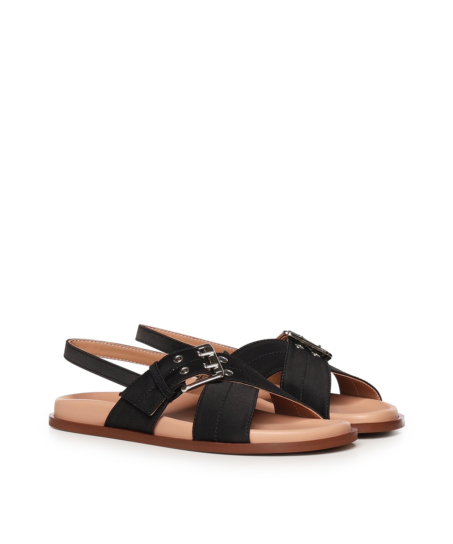 Sandalo Christine in satin A57175 NERO CARMENS 