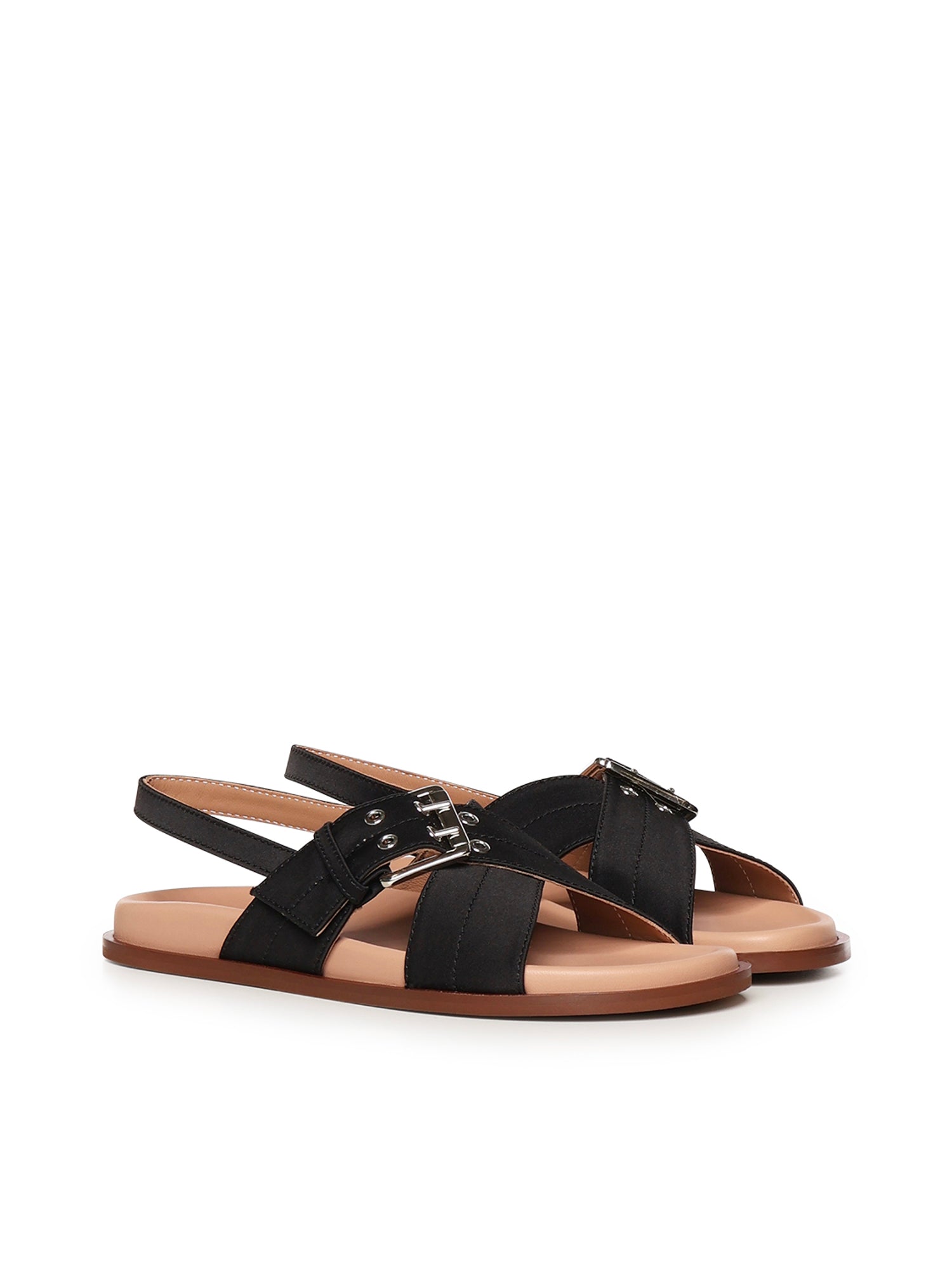 Sandalo Christine in satin A57175 NERO CARMENS 