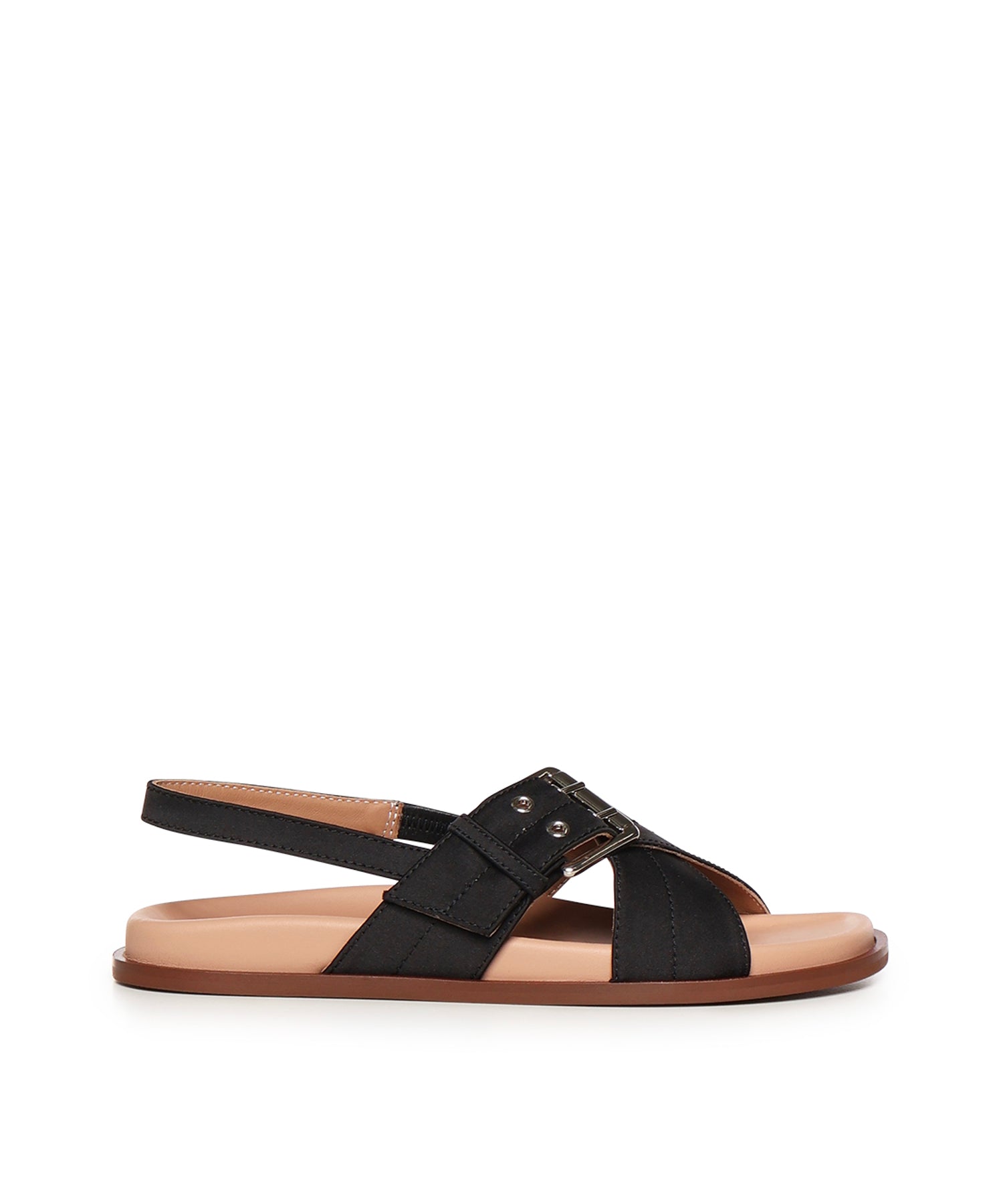 Sandalo Christine in satin A57175 NERO CARMENS 