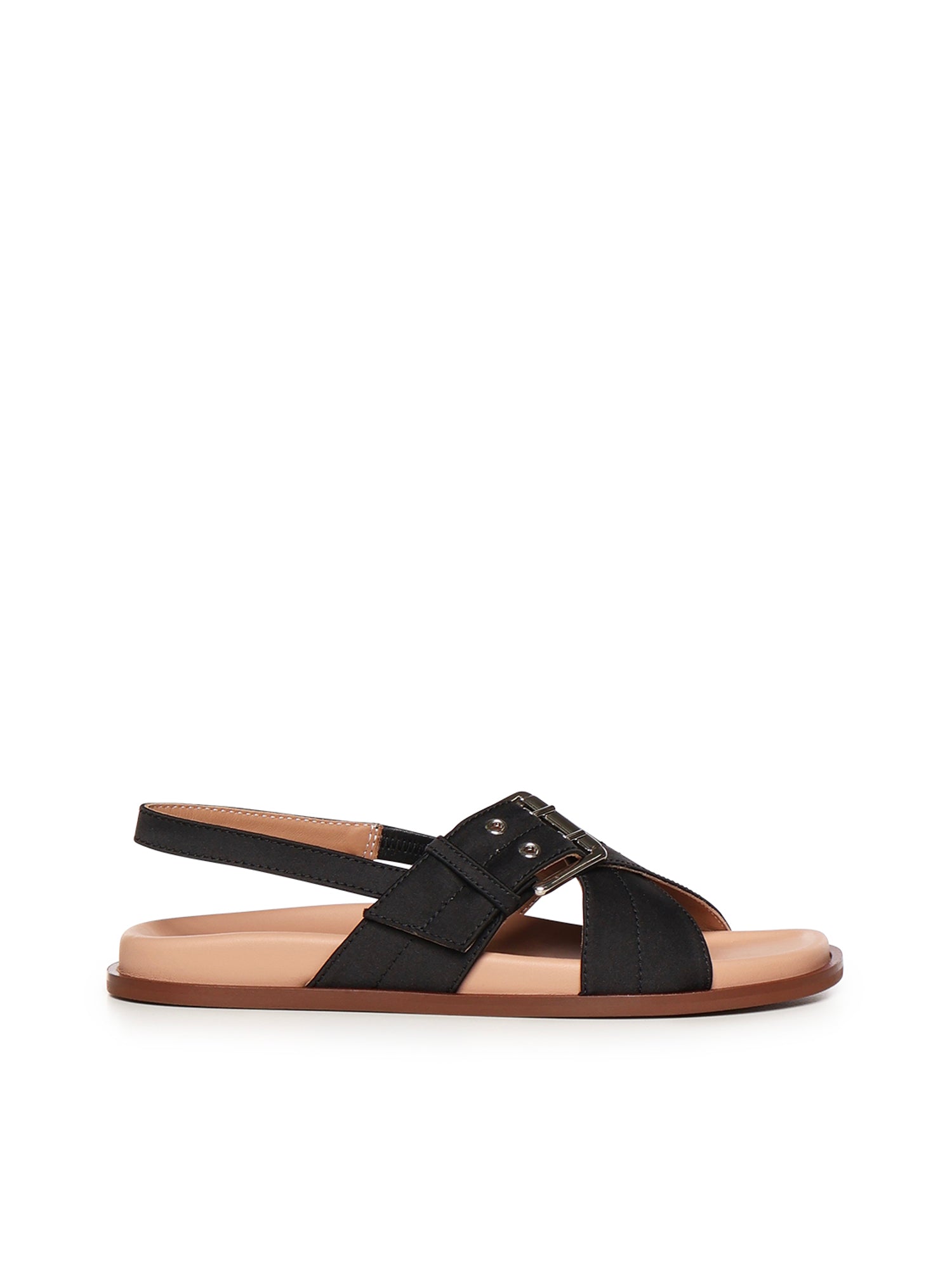 Sandalo Christine in satin A57175 NERO CARMENS 