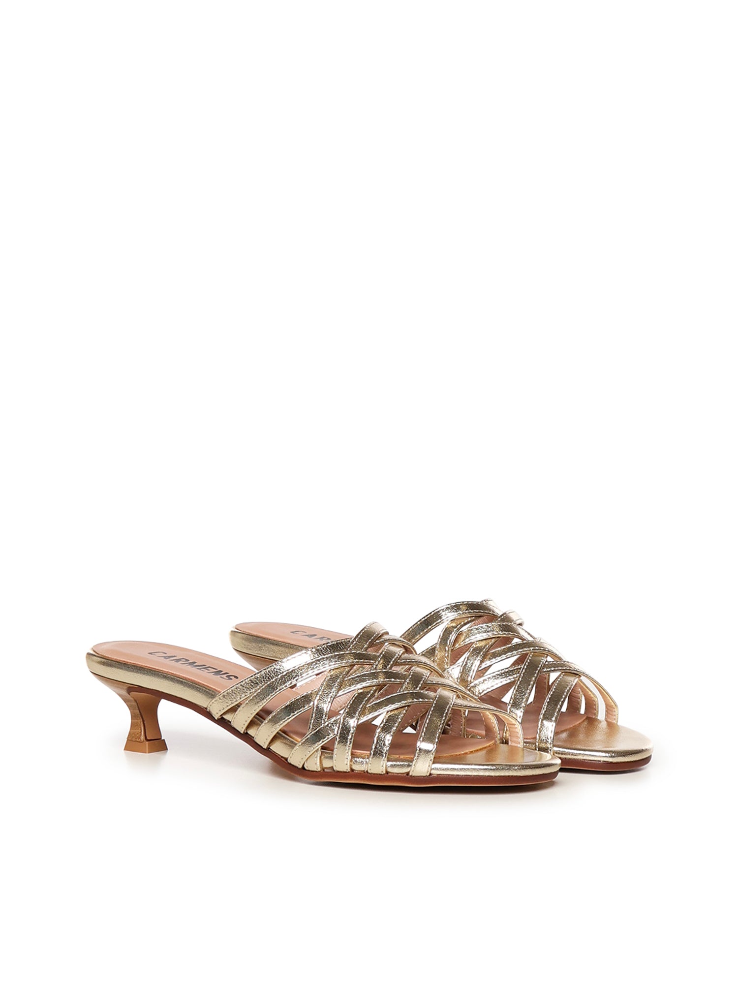 Mules Giuli Cage in pelle A57188 PLATINO CARMENS 