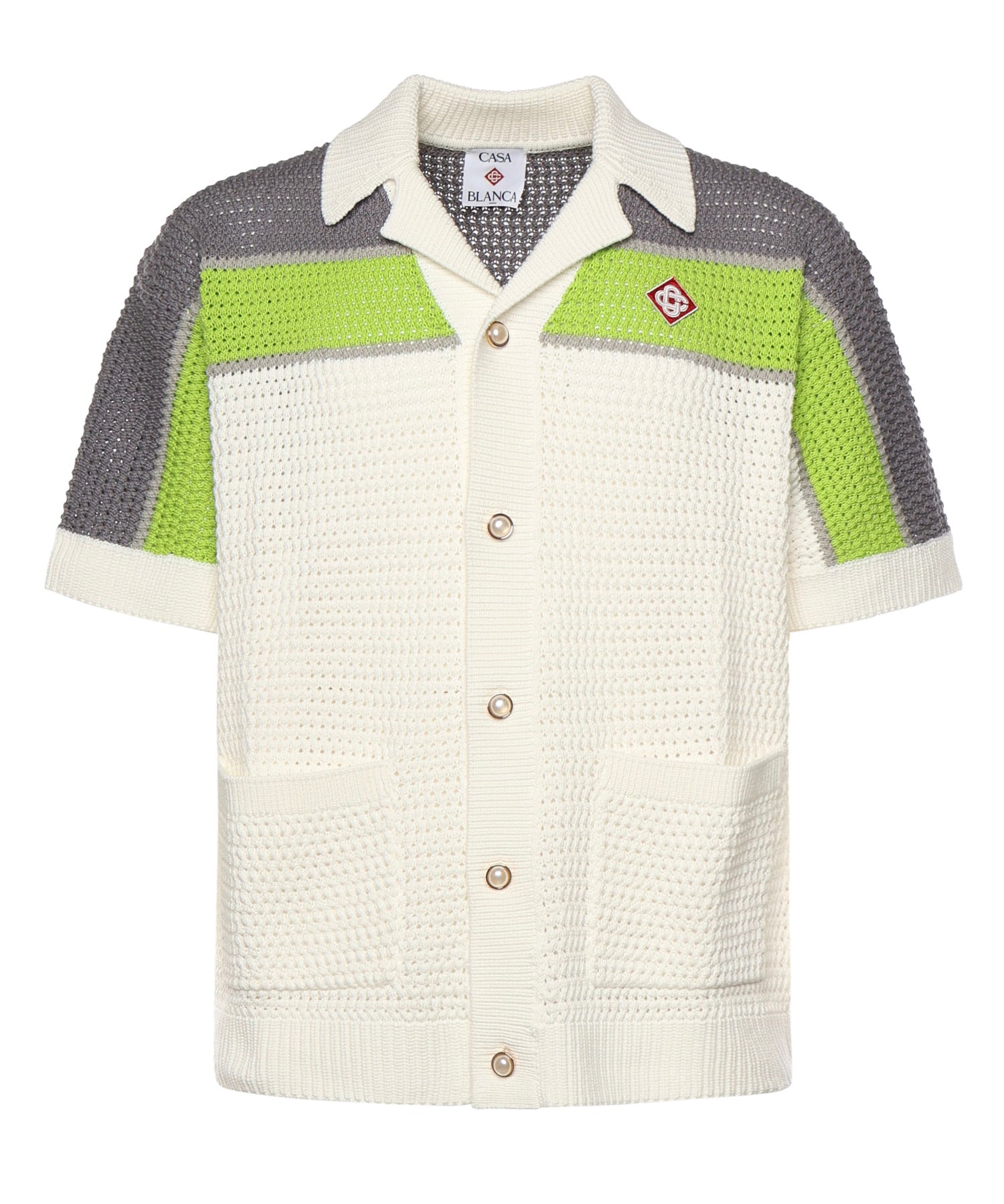 Camicia a righe all'uncinetto MSP26KW1207 01 CASABLANCA 