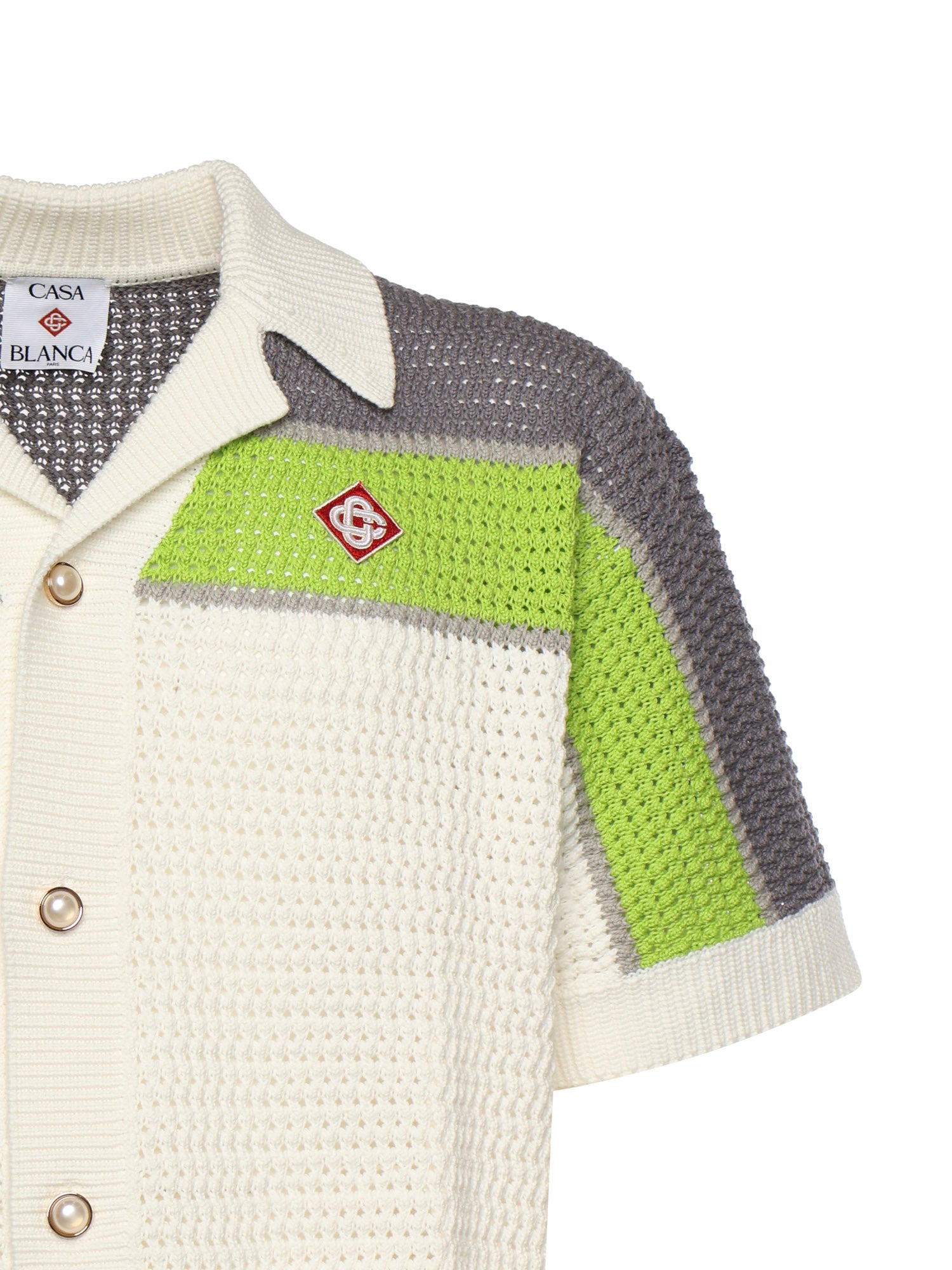Camicia a righe all'uncinetto MSP26KW1207 01 CASABLANCA 