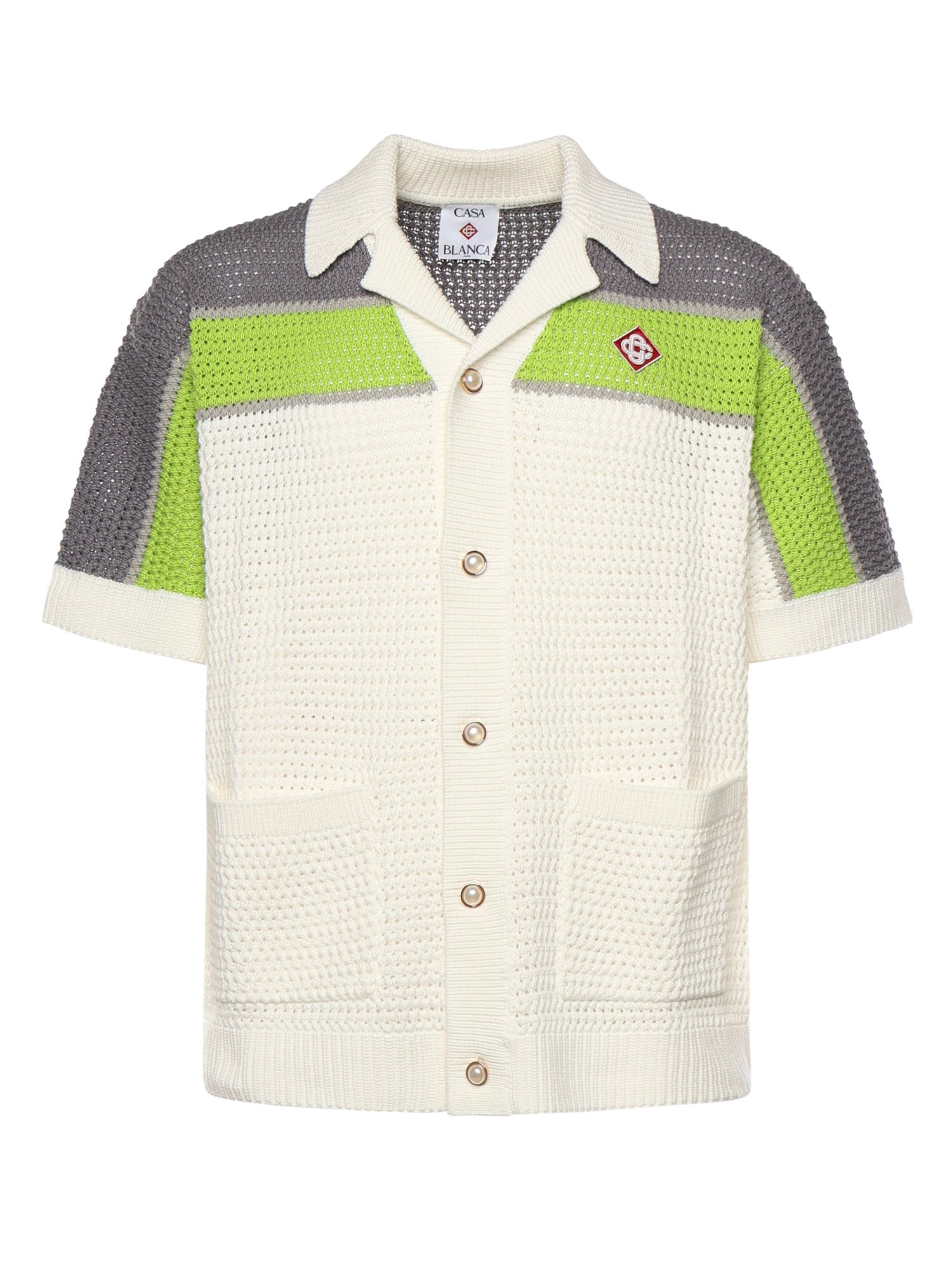 Camicia a righe all'uncinetto MSP26KW1207 01 CASABLANCA 