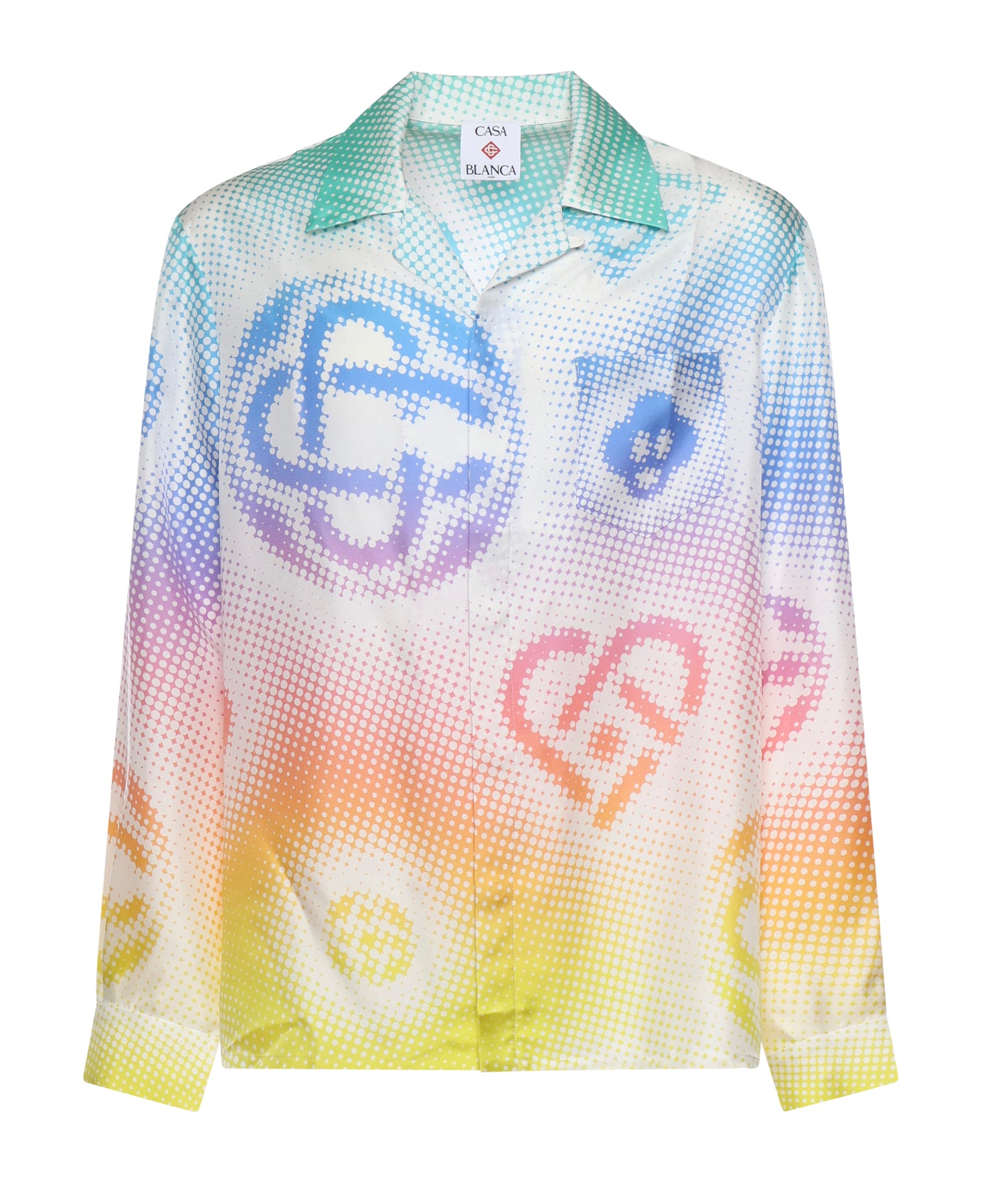 Camicia Halftone Logo in seta MSP26SH006 03 CASABLANCA 