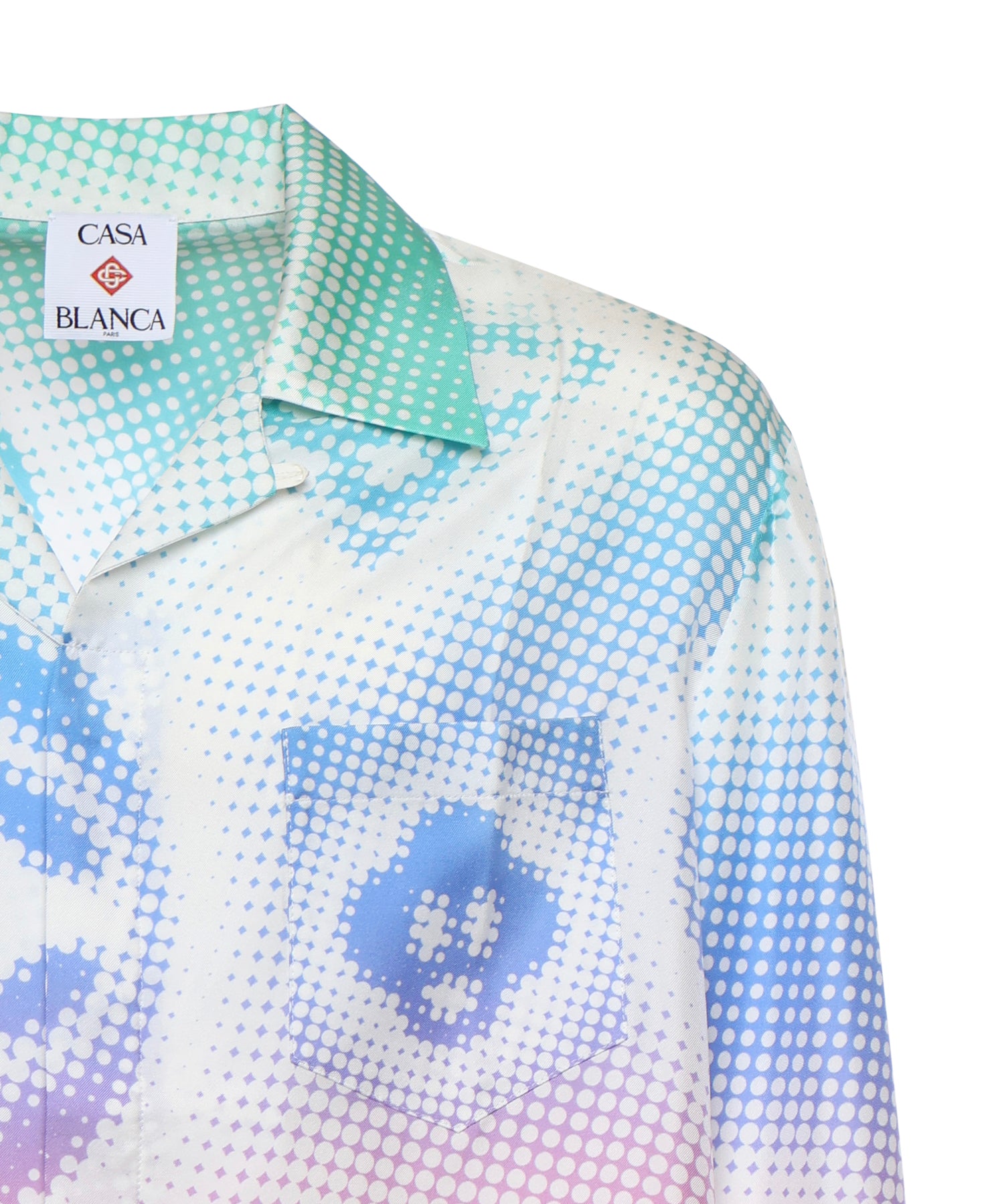 Camicia Halftone Logo in seta MSP26SH006 03 CASABLANCA 