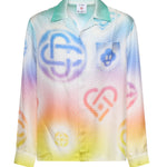 Camicia Halftone Logo in seta MSP26SH006 03 CASABLANCA 