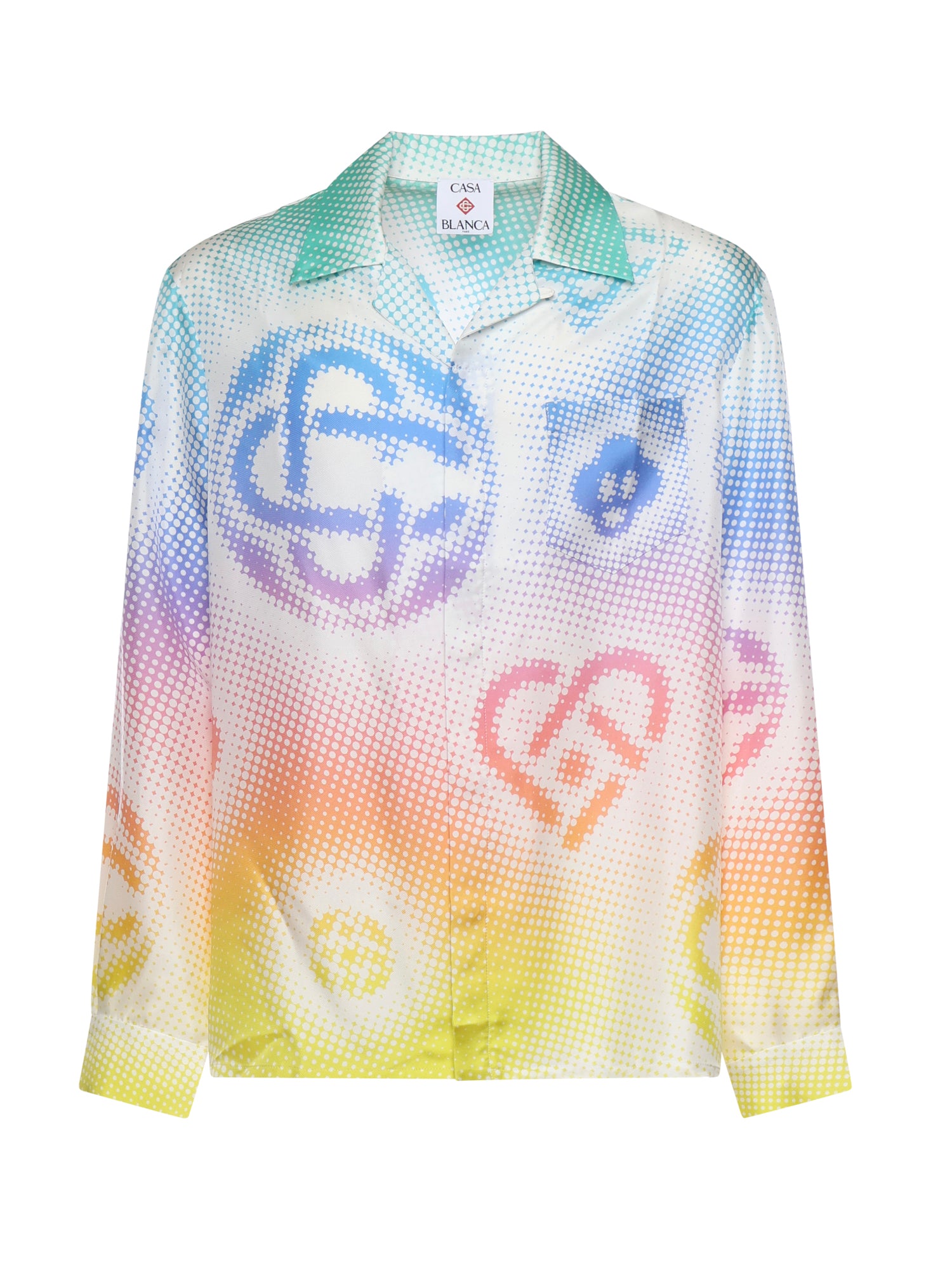 Camicia Halftone Logo in seta MSP26SH006 03 CASABLANCA 
