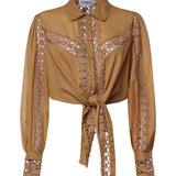 Camicia cropped Devi in voile di cotone 261200 CINNAMON CHARO RUIZ 