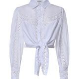 Camicia cropped Devi in voile di cotone 261200 WHITE CHARO RUIZ 