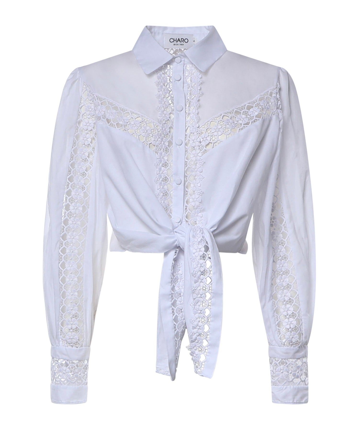 Camicia cropped Devi in voile di cotone 261200 WHITE CHARO RUIZ 